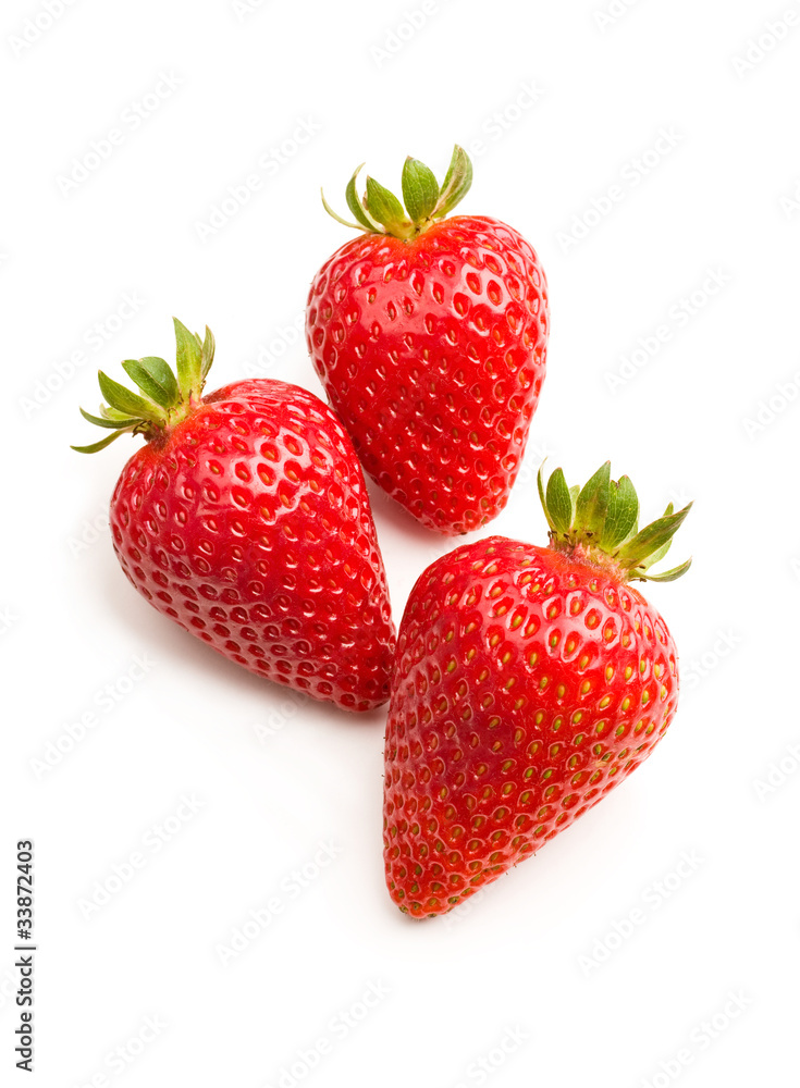 Fresh strawberries isolated on white. Fresh strawberries isolated on white.