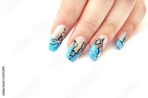 Hand with nail art