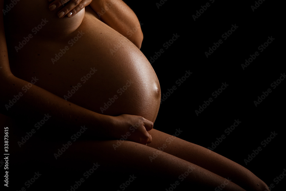 African Naked Pregnant Ladies - Nude pregnant woman belly on black background Stock Photo | Adobe Stock