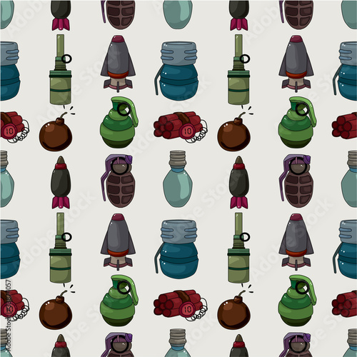 cartoon bomb seamless pattern.