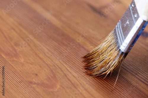 brush on wood