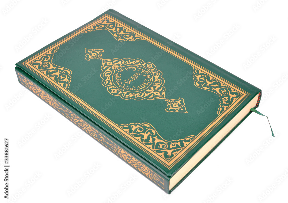 The Holy Book Of Quran Isolated On White The Holy Book Of Quran Isolated On White