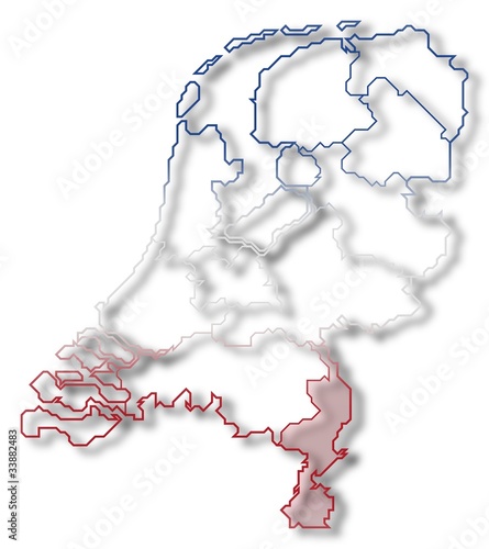 Political map of Netherlands