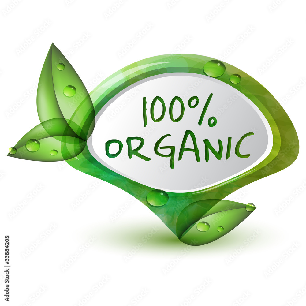 Vettoriale Stock Simbolo 100% biologico - Green 100% organic symbol | Adobe  Stock