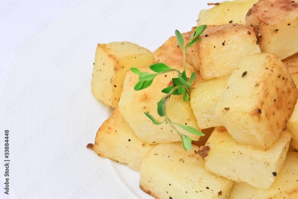 potato cut into dice roasted with salt and pepper III potato cut into dice roasted with salt and pepper III