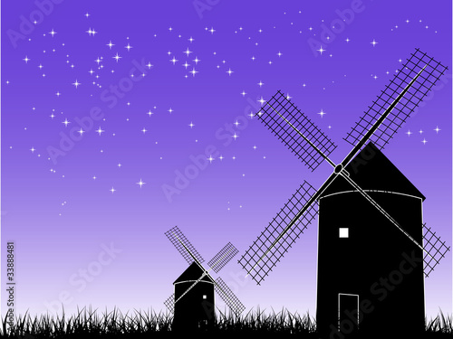 Windmill in the night