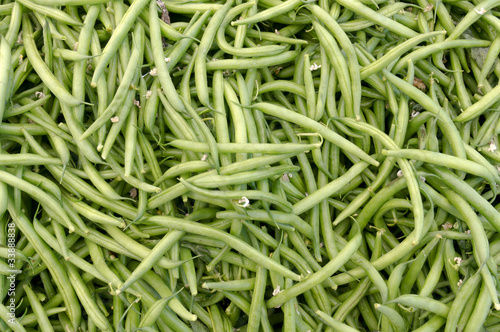 Fresh beans on display at the farmer's market