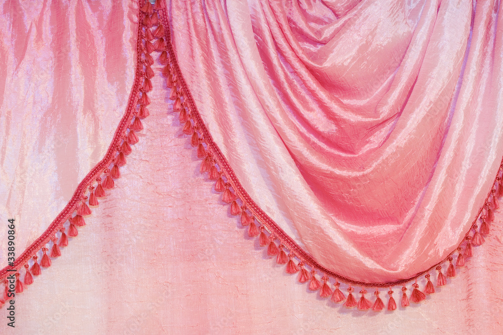 Obraz premium Pink curtain detail