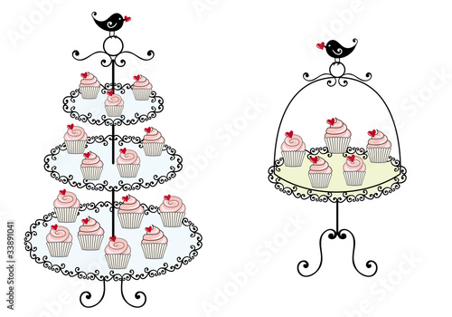 cute cupcakes, vector
