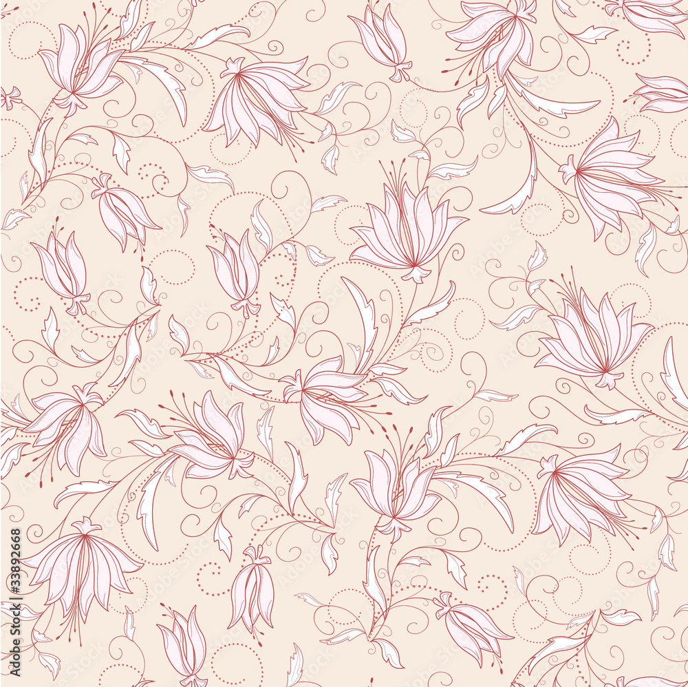 Seamless abstract  floral  background