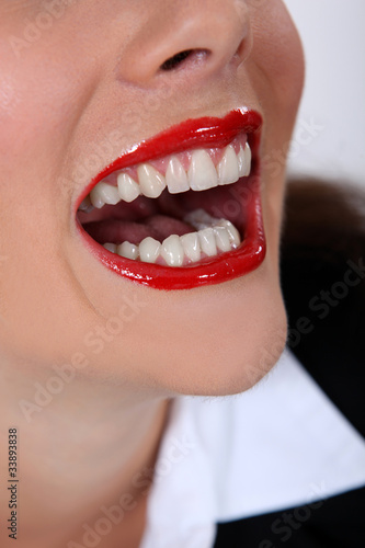 Close-up of woman s mouth