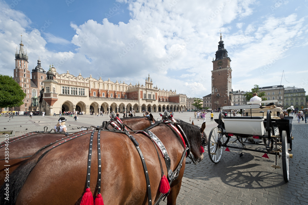 Obraz premium Cabb on the Old Town in Krakow, Poland
