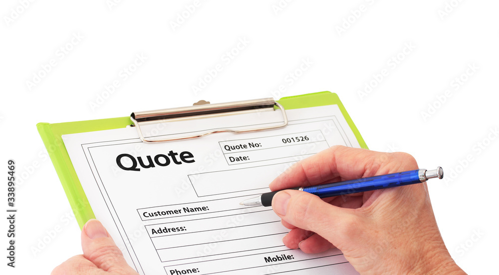 Hand with Pen Writing a Quote Hand with Pen Writing a Quote