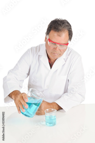 Lab Technician with safety glasses