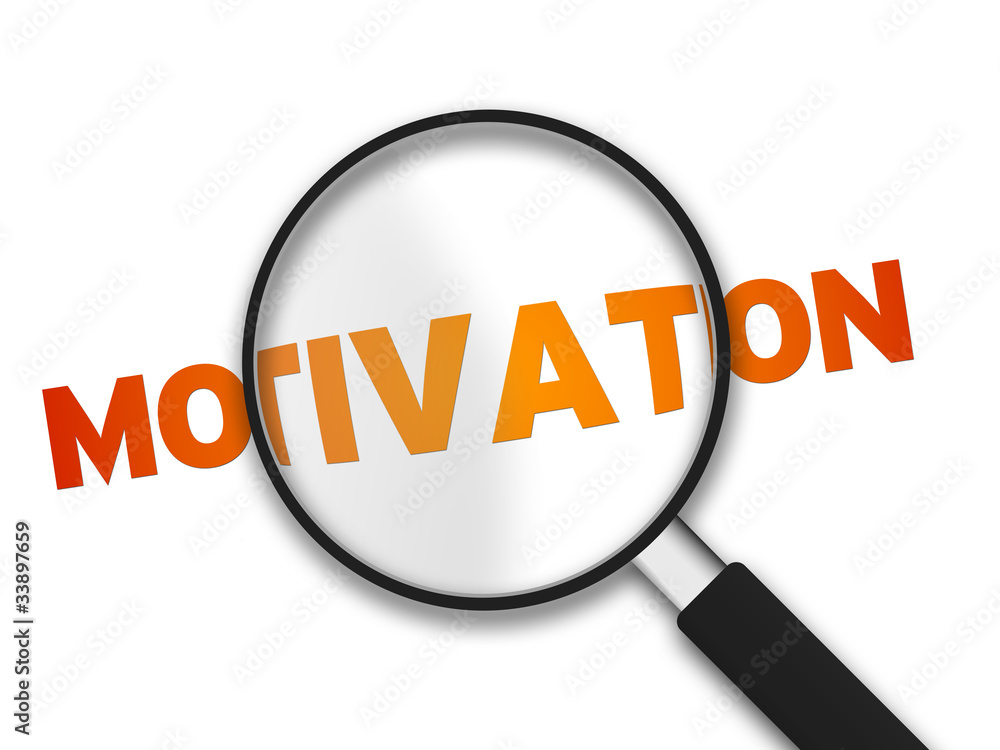 Magnifying Glass and word Motivation Magnifying Glass and word Motivation