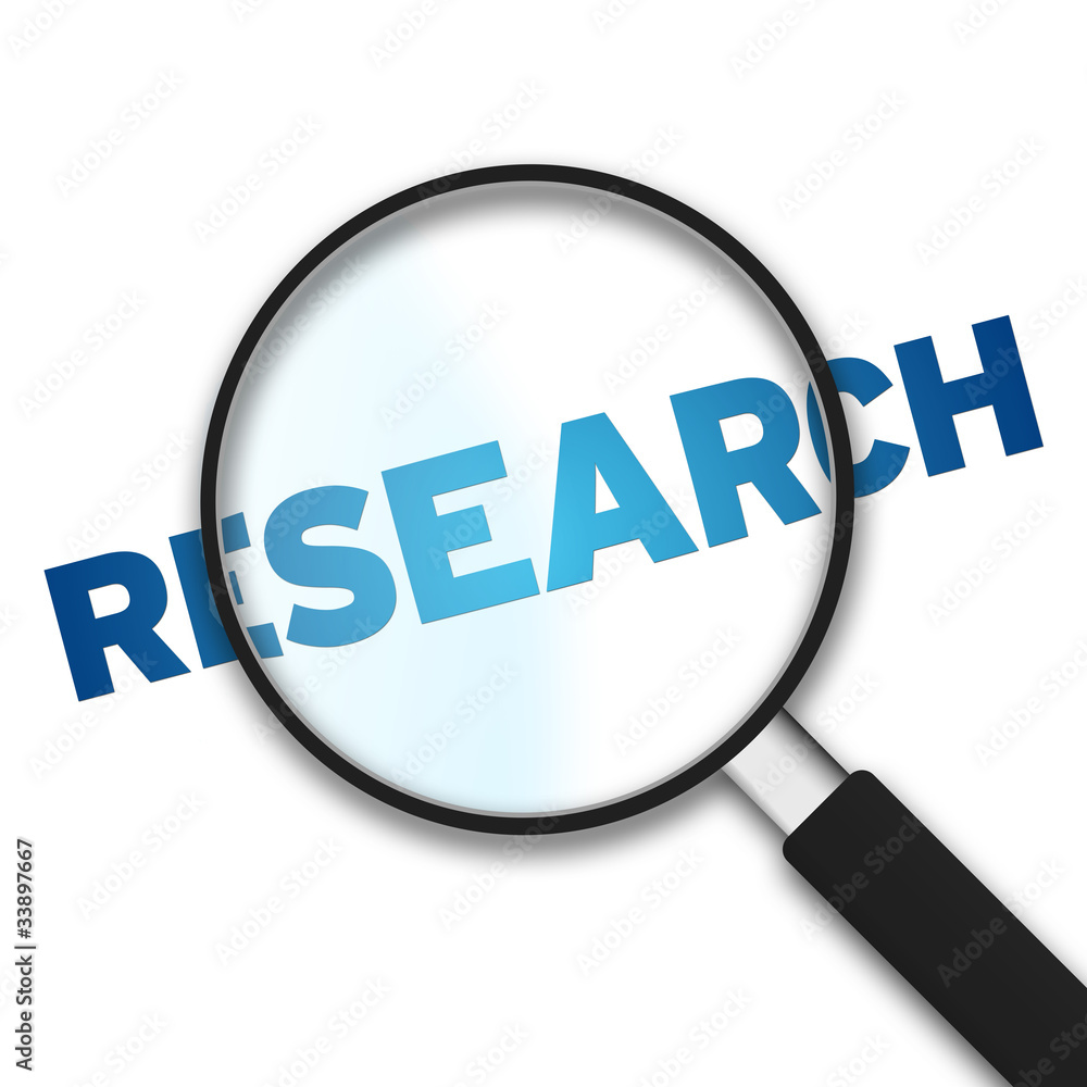 Magnifying Glass and word research Magnifying Glass and word research