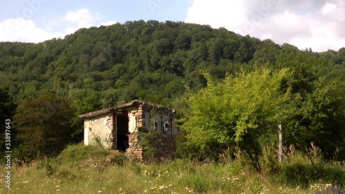 The ruins in the mountains in the North Caucasus