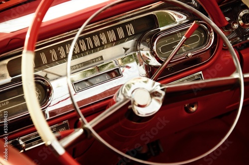 Vintage car interior. © Nejron Photo