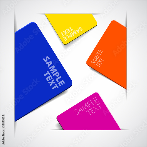Set of vector colorful paper cards