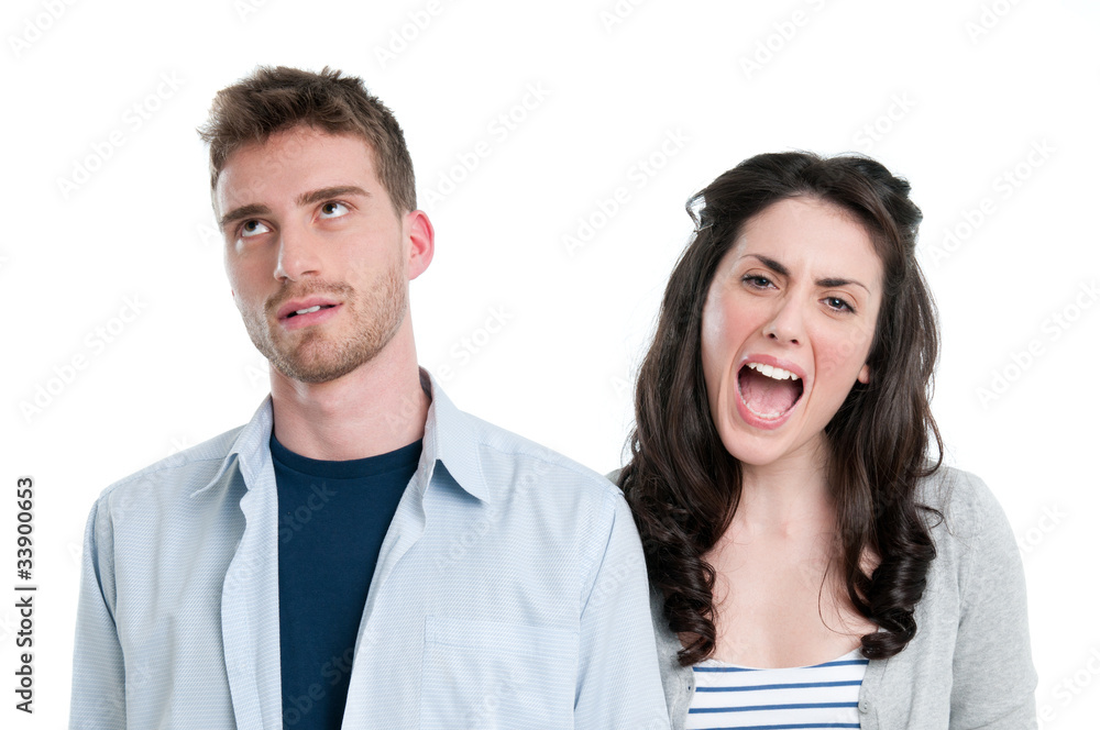 Couple in trouble yelling Couple in trouble yelling