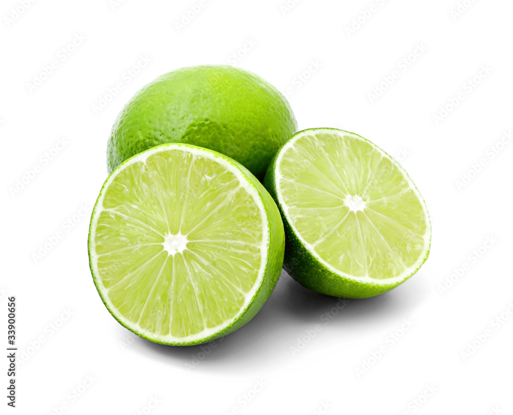 Two halves of lime and one whole lime