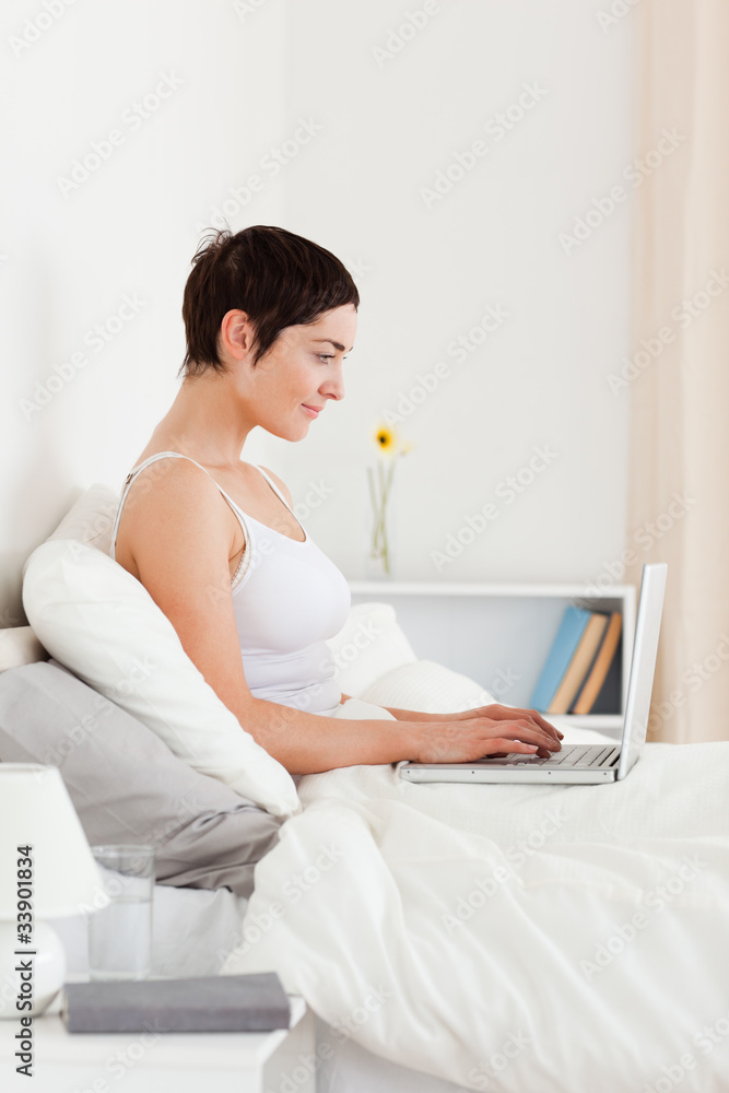 Portrait of a woman using a laptop Portrait of a woman using a laptop