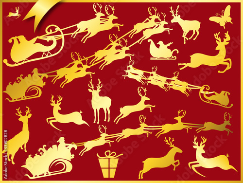 Golden Chariot Reindeer Collection