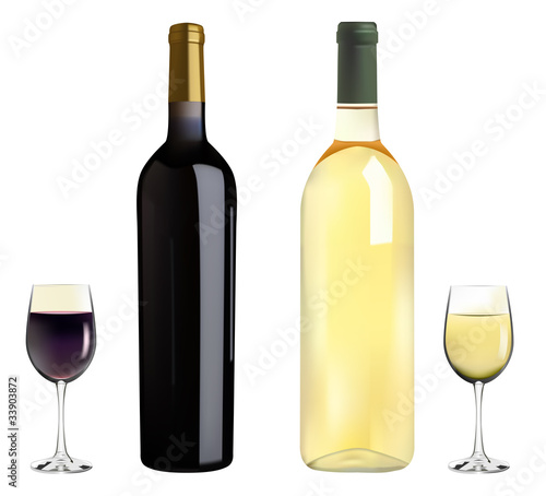 red and white wine