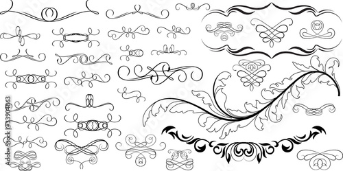 Swirl Design Spiral Floral Elements