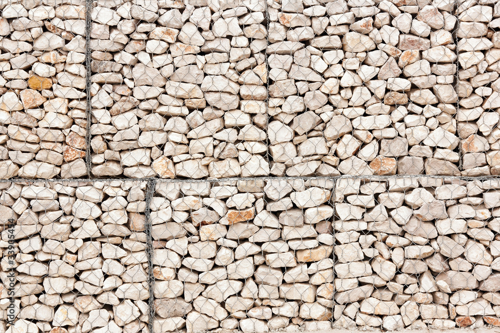 background of stones stacked within a network