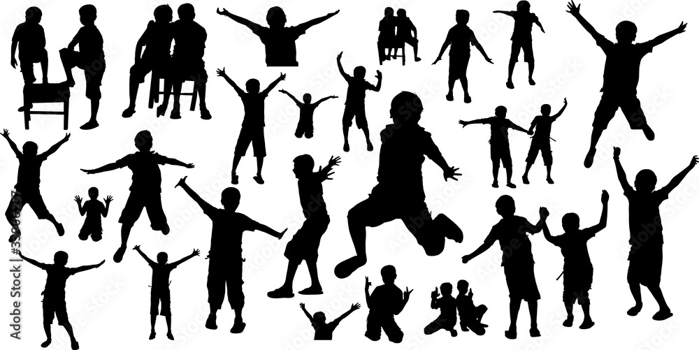 Happy Kids Silhouettes