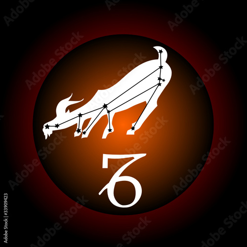 Capricorn zodiac sign vector