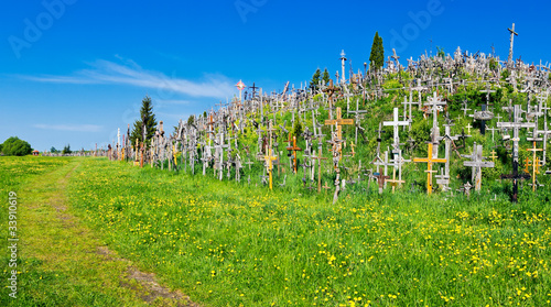 Panorama of Hill of Crosses, Lithuania