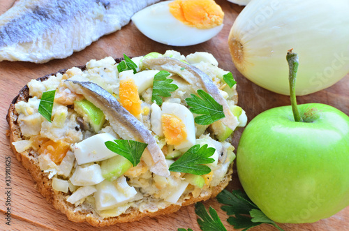 Forshmak - traditional Jewish appetizer with herring photo