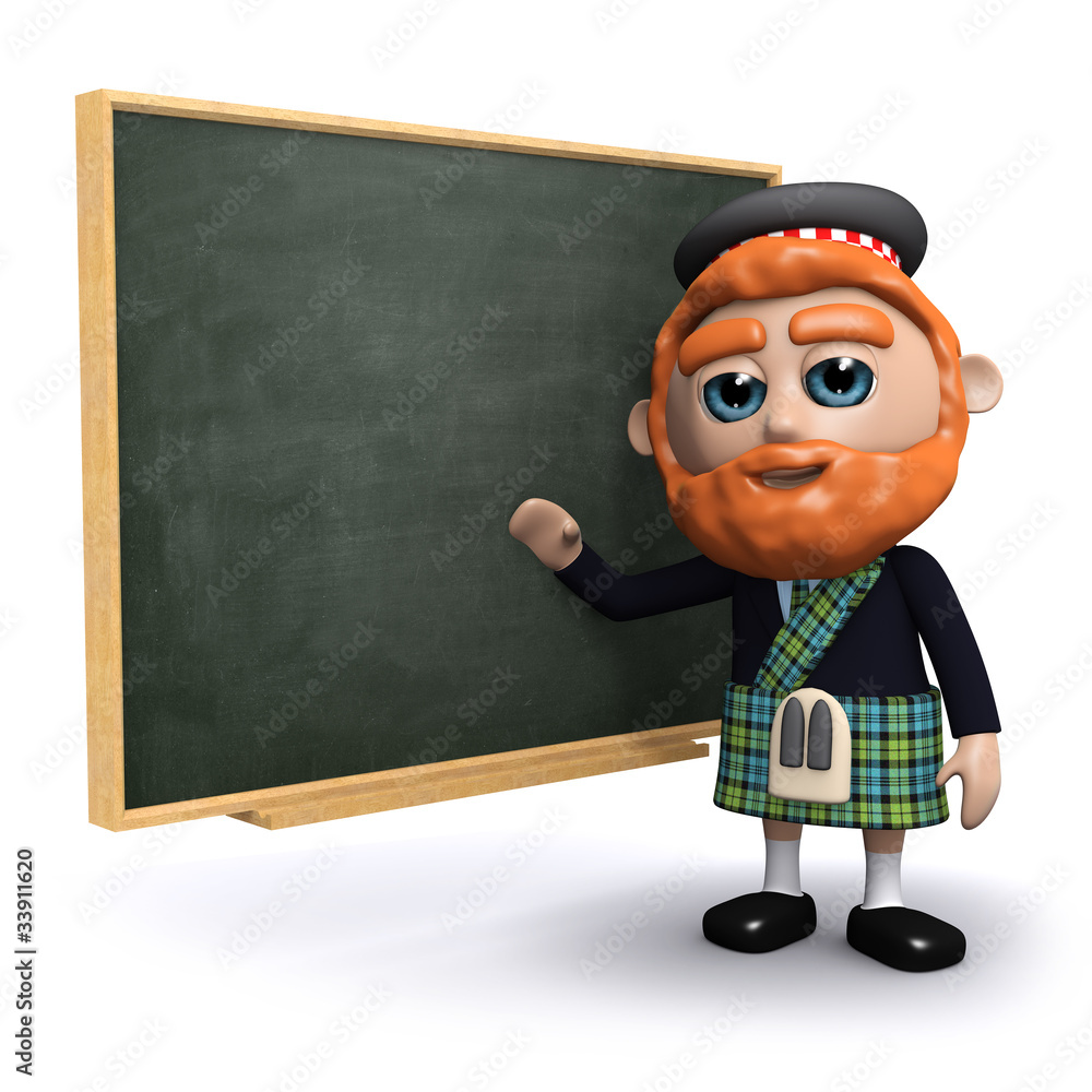 3d Scotsman at the blackboard 3d Scotsman at the blackboard