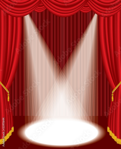 two spotlight stage