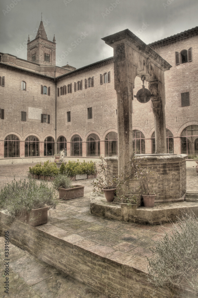Cloister in Abbazia di (Abbey of) Monte Oliveto Maggiore