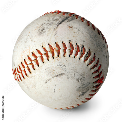 Old baseball isolated