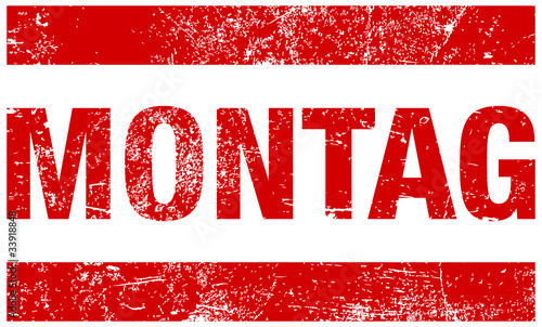 Stempel "Montag" Rot