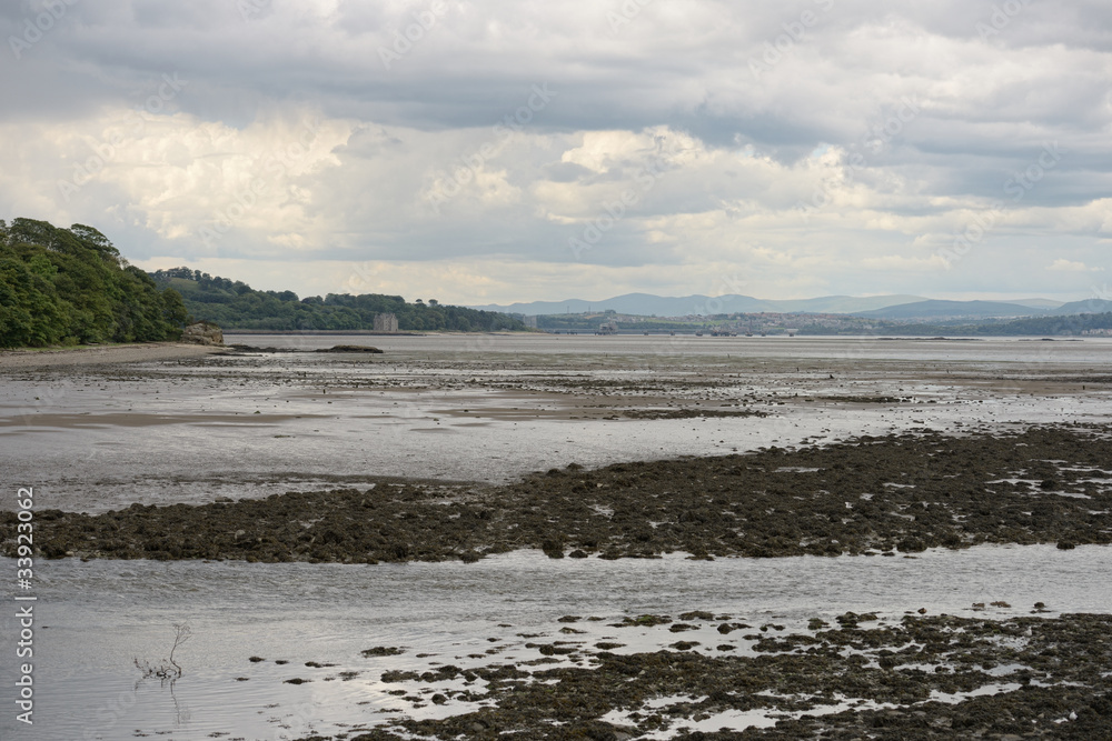 Firth of Forth, Scotland, looking west from Cramond, at low tide