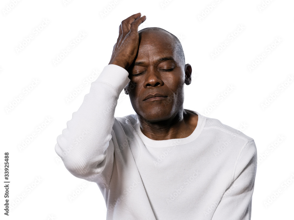 Close-up of a stressed man Close-up of a stressed man