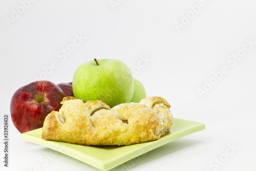 Apple strudel with red and green apples