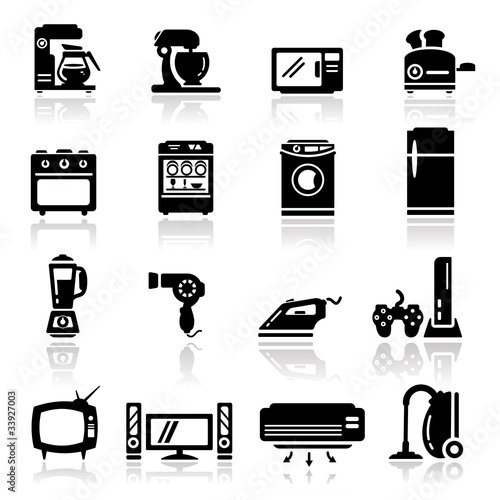 Icons set home appliances