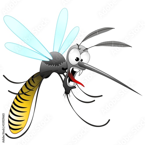 Zanzara Tigre Cartoon-Funny Mosquito-Moustique-Vector