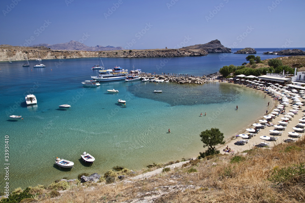 Beautiful view of Lindos harbour
