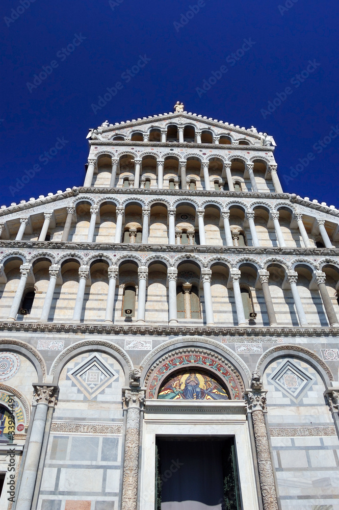 Facade of the Cathedral in Pisa,
