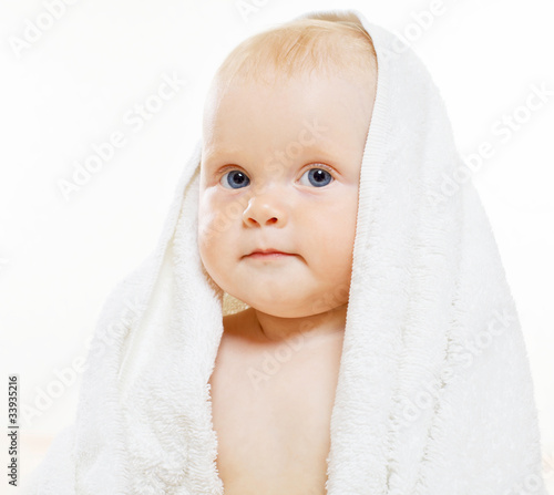 Cute kid with towel