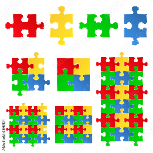 Vector jigsaw puzzle pieces