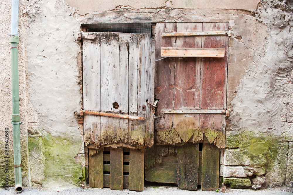 Old wooden doors in France