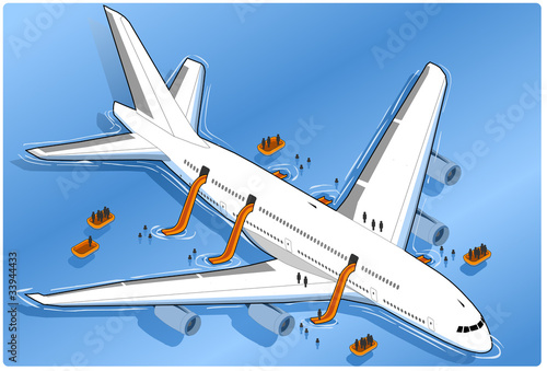 Isometric plane crash, ditched
